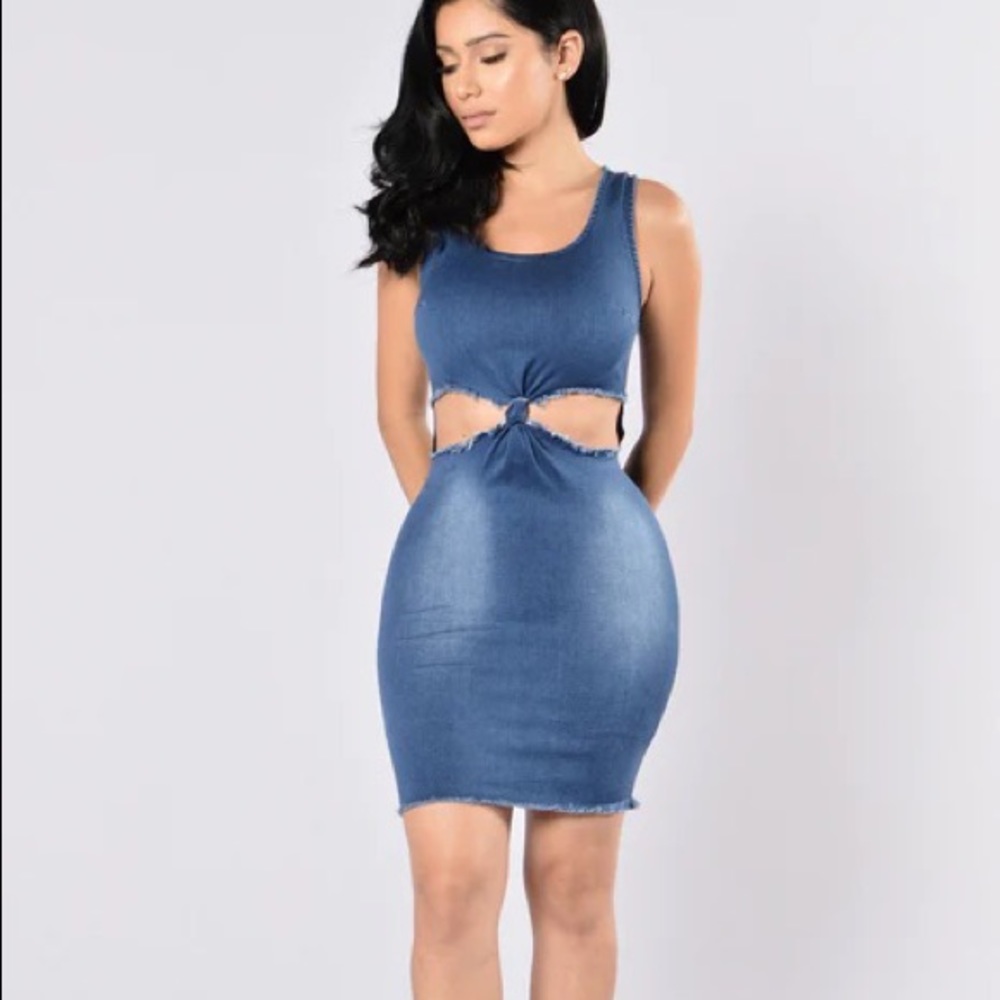 MOVING SALE - Fashion Nova Denim cutout dress